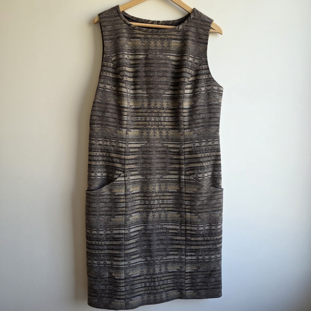 Pendleton‎ Womens 12 Shift Dress Southwestern Wool Aztec Retro Office Pockets